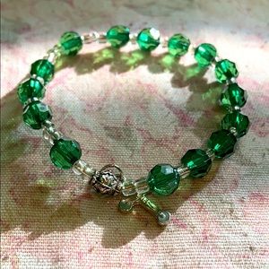 Green beaded Rosary Bracelet